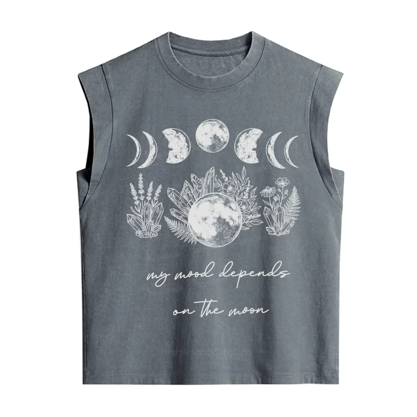 Purplehecate My Mood Depends On The Moon Vintage Washed Tank