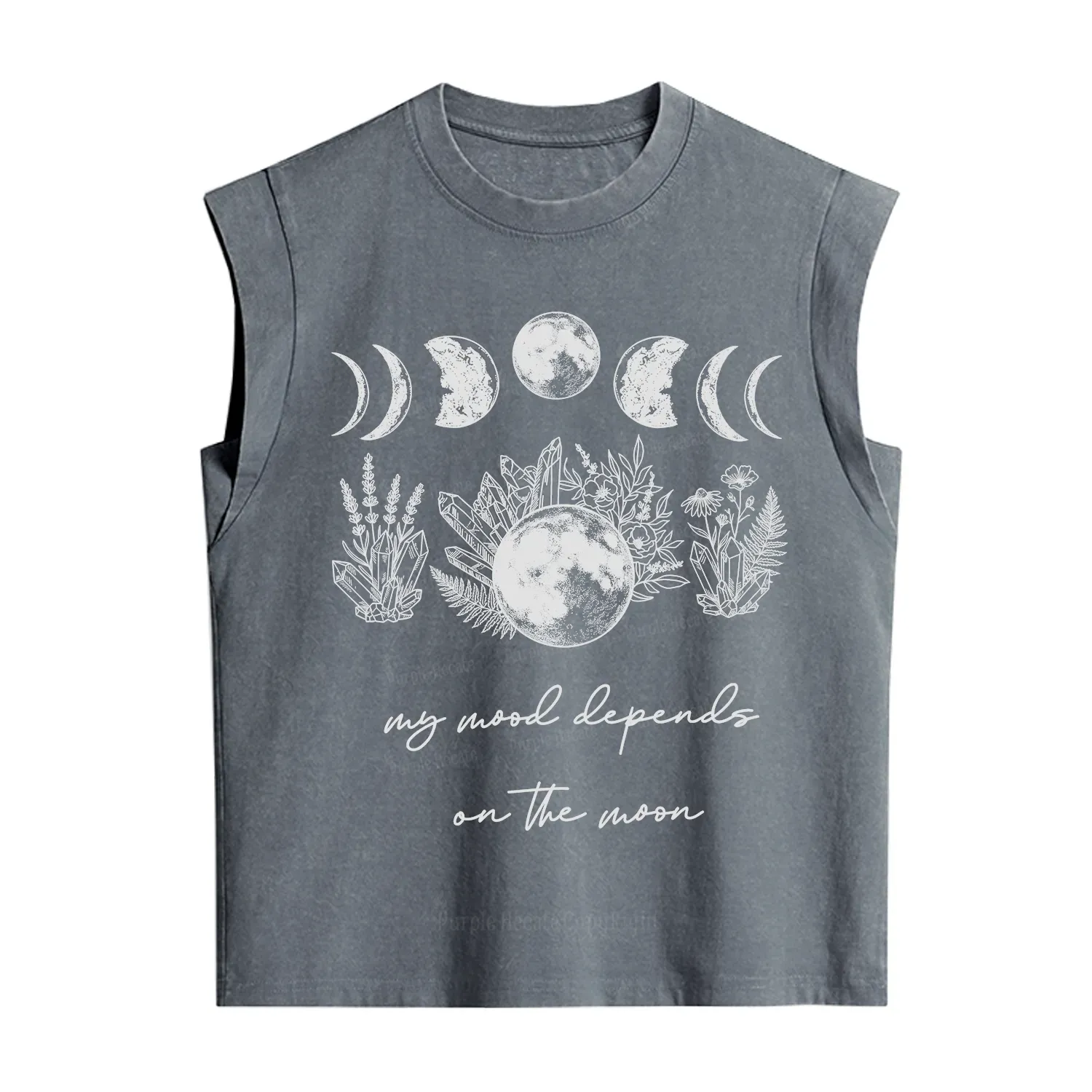 Purplehecate My Mood Depends On The Moon Vintage Washed Tank