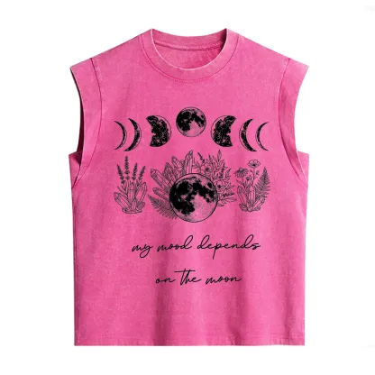 Purplehecate My Mood Depends On The Moon Vintage Washed Tank