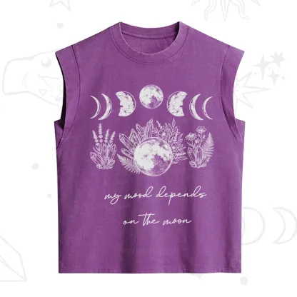 Purplehecate My Mood Depends On The Moon Vintage Washed Tank