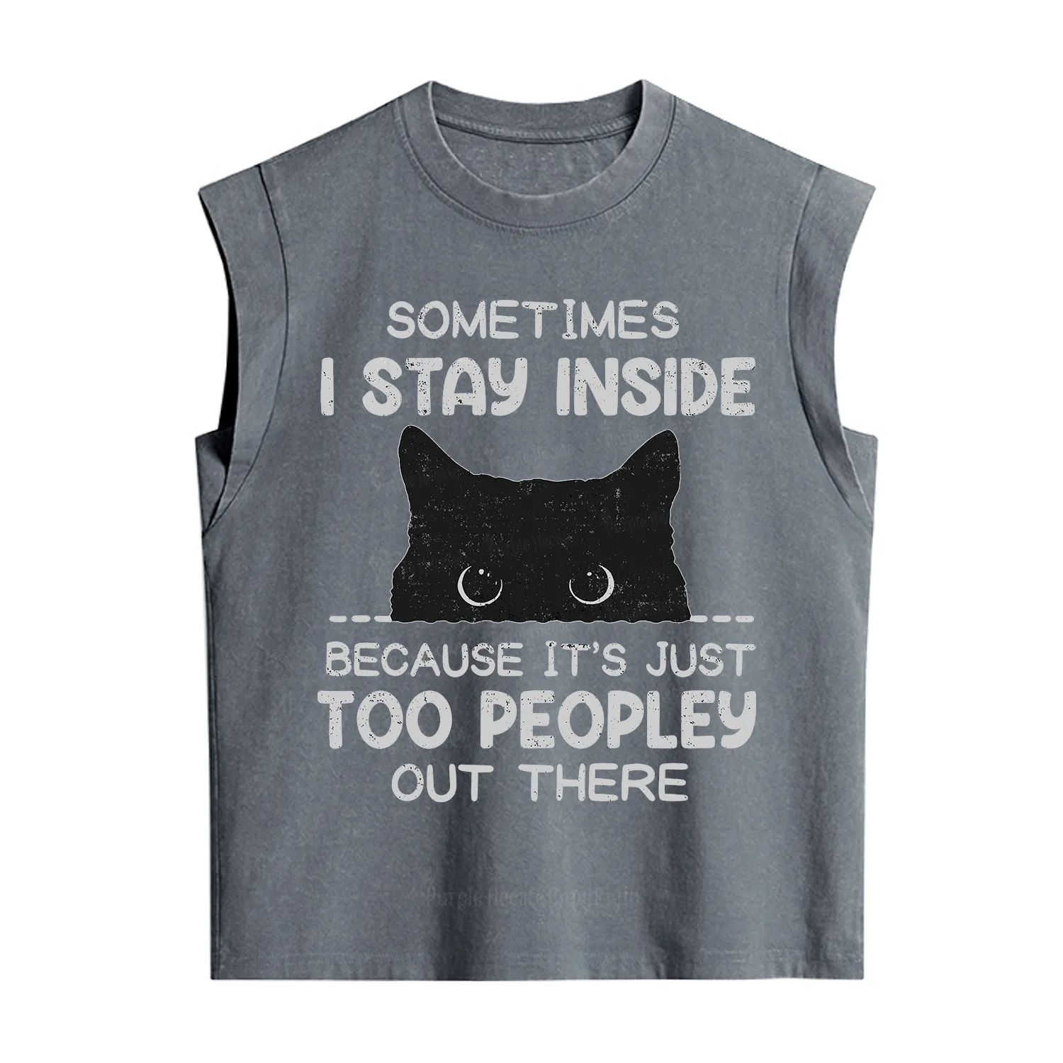 Purplehecate Sometimes I Stay Inside Because It's Too Peopley Vintage Washed Tank