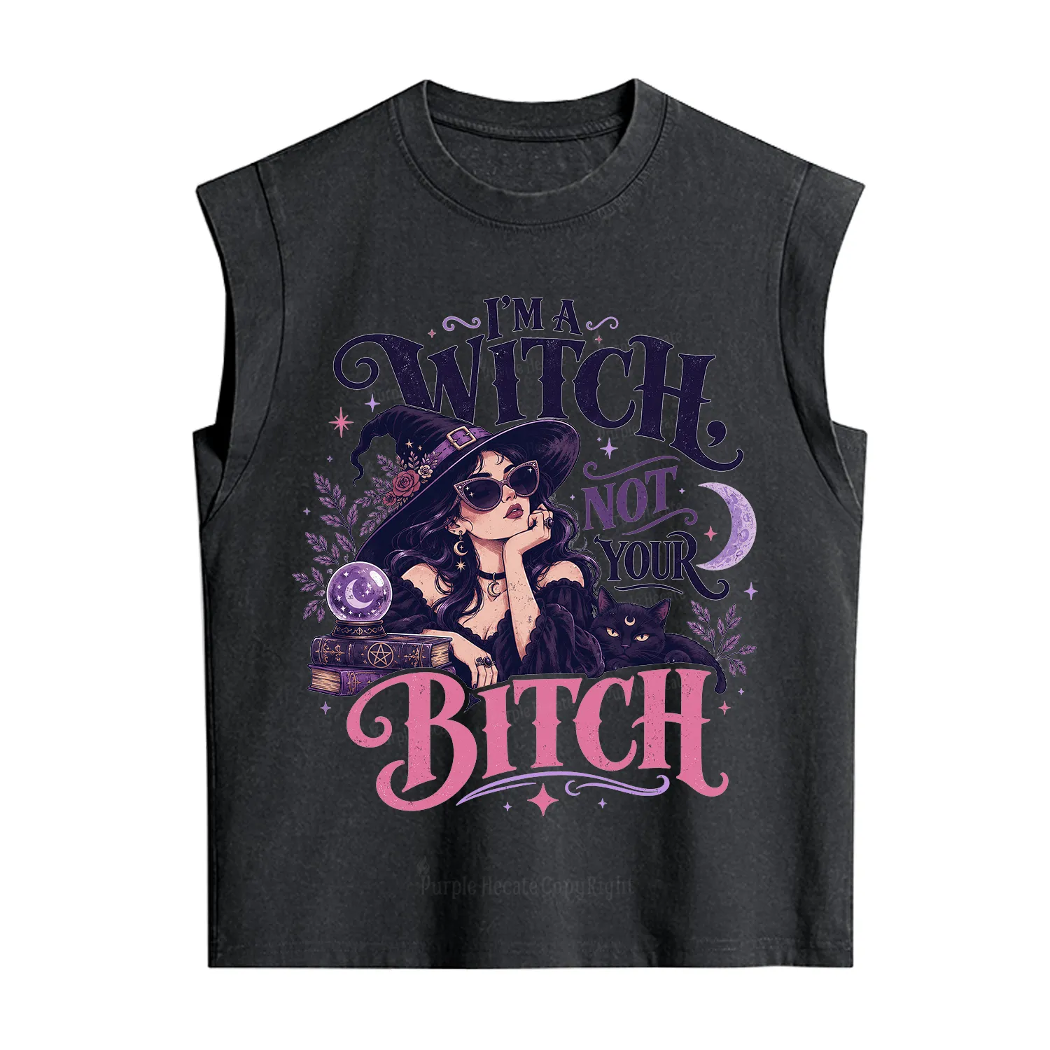 Purplehecate I'm a Witch Not Your Bitch Vintage Washed Tank