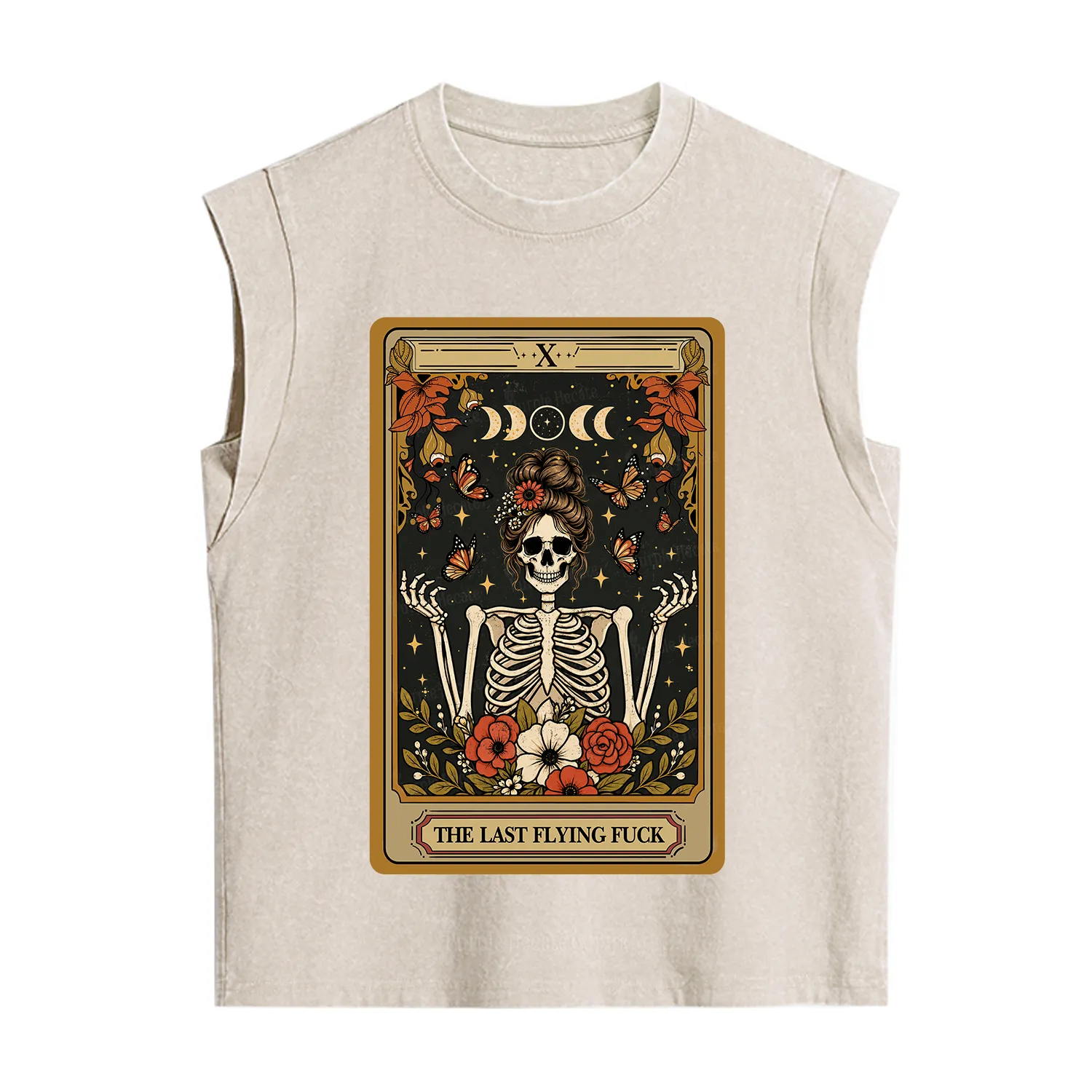 Purplehecate The Last Flying Fuck Tarot Skeleton Vintage Washed Tank