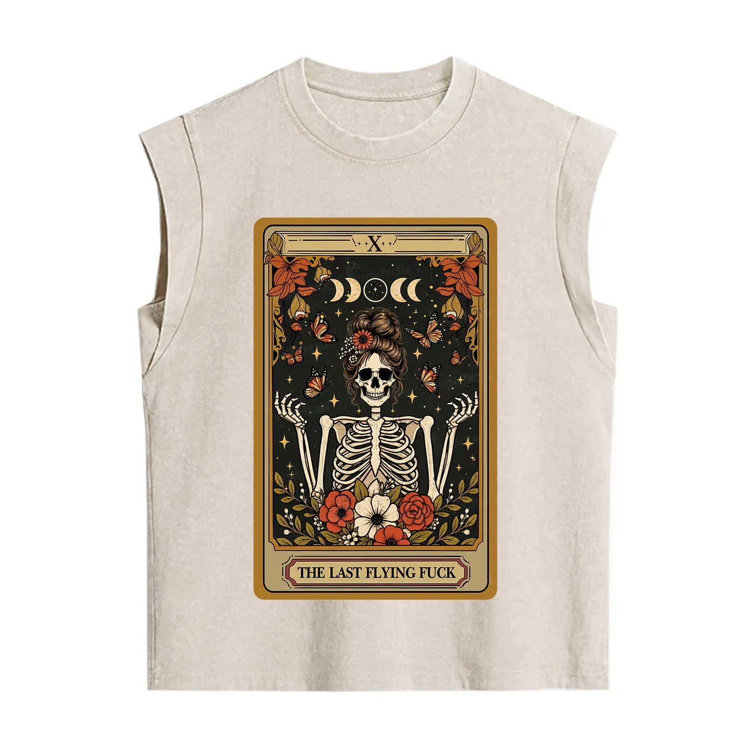 Purplehecate The Last Flying Fuck Tarot Skeleton Vintage Washed Tank