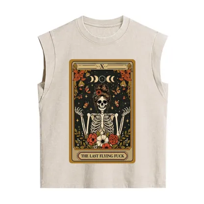 Purplehecate The Last Flying Fuck Tarot Skeleton Vintage Washed Tank