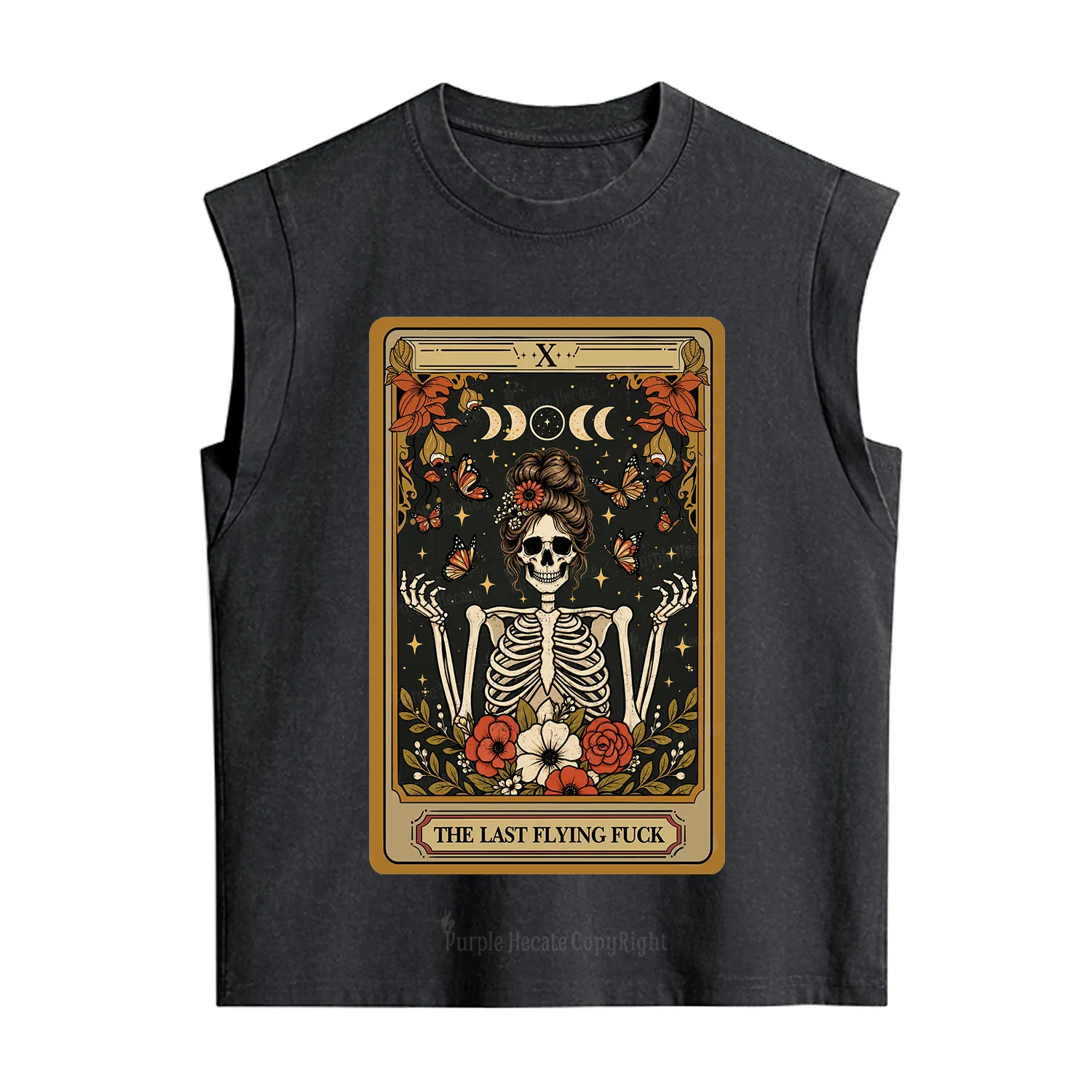 Purplehecate The Last Flying Fuck Tarot Skeleton Vintage Washed Tank