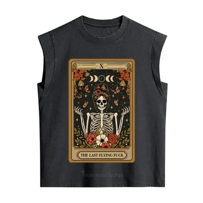 Purplehecate The Last Flying Fuck Tarot Skeleton Vintage Washed Tank