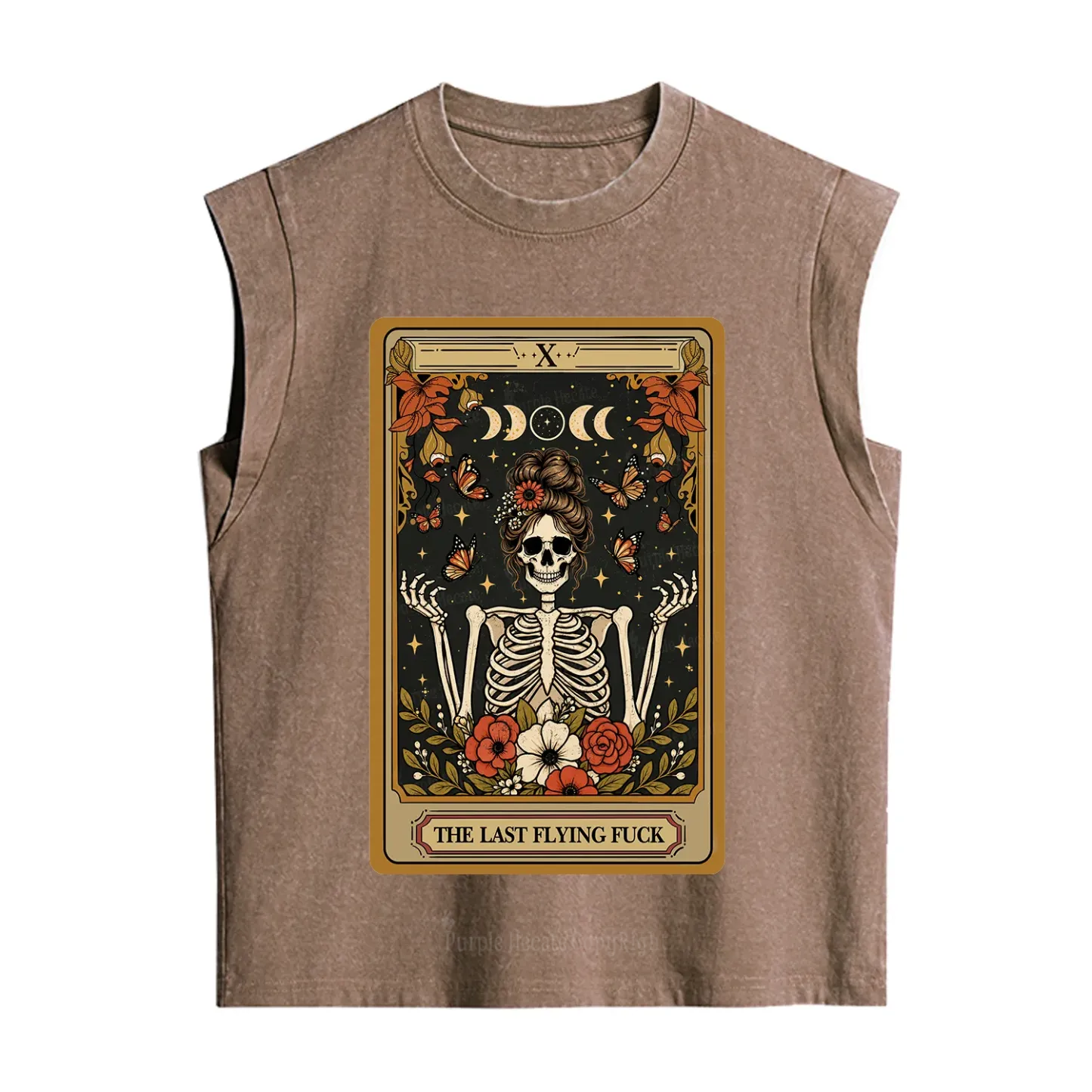 Purplehecate The Last Flying Fuck Tarot Skeleton Vintage Washed Tank