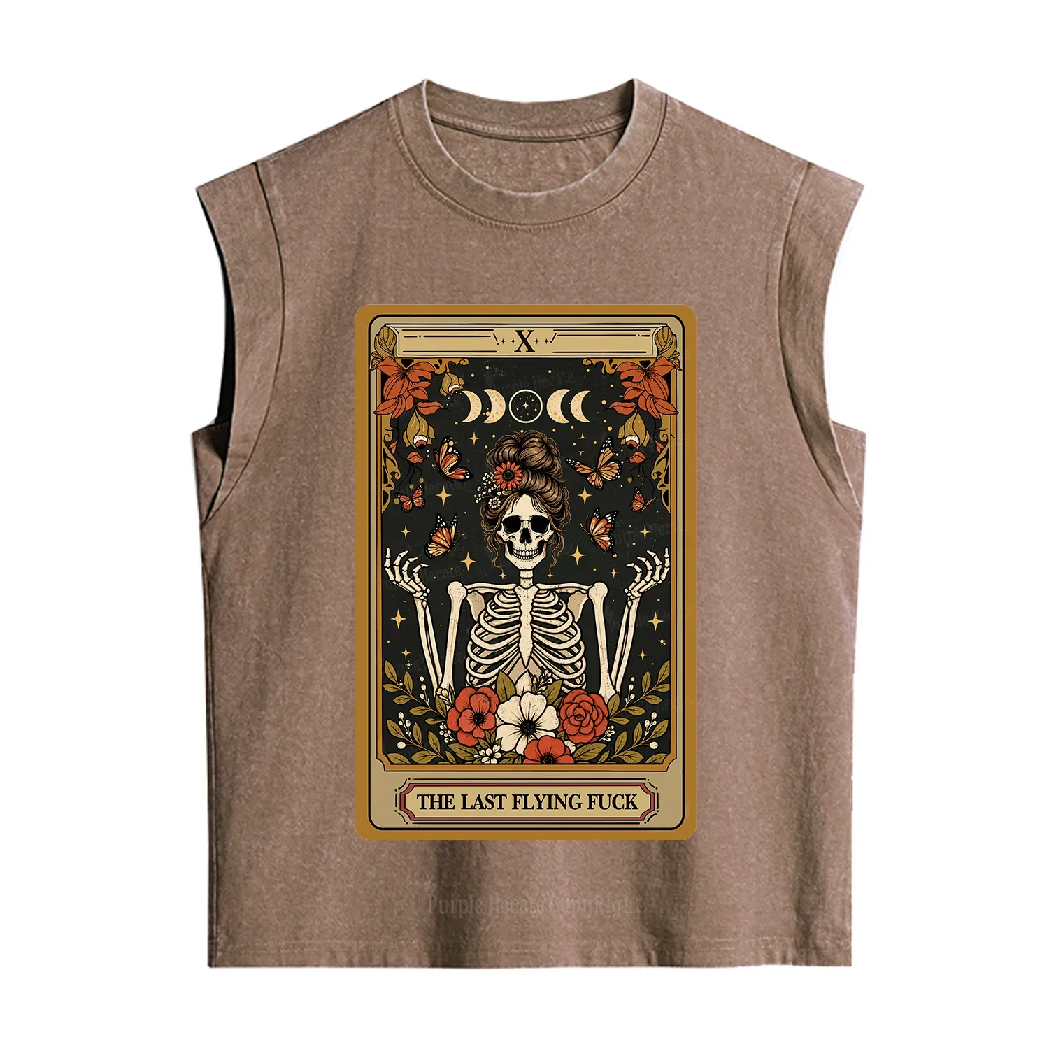 Purplehecate The Last Flying Fuck Tarot Skeleton Vintage Washed Tank