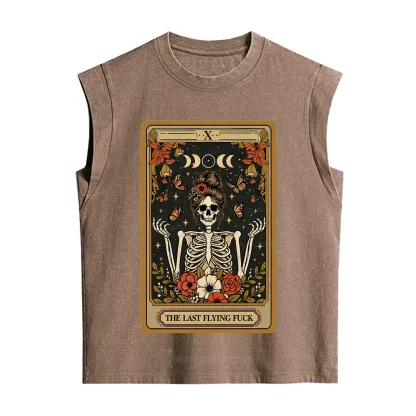 Purplehecate The Last Flying Fuck Tarot Skeleton Vintage Washed Tank