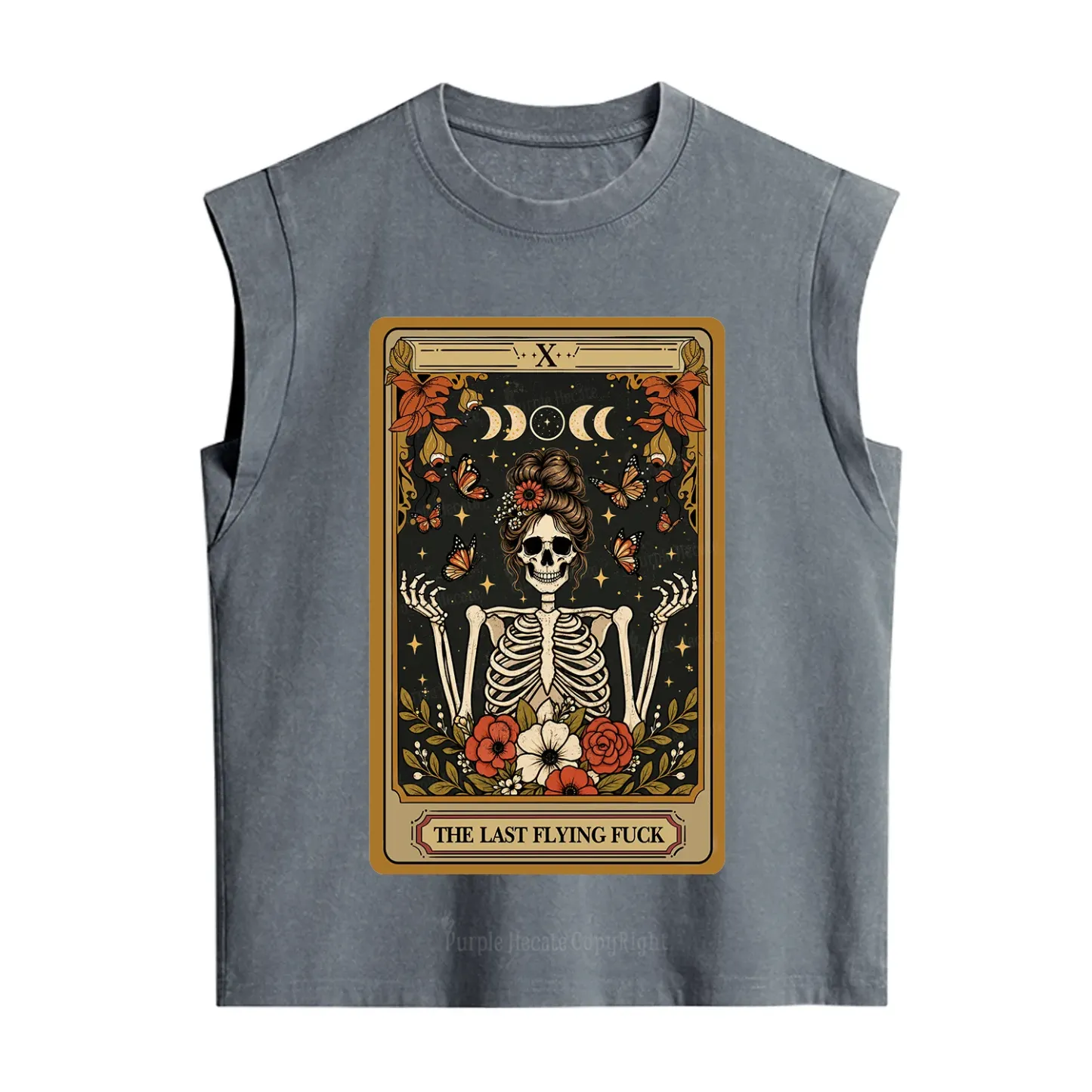 Purplehecate The Last Flying Fuck Tarot Skeleton Vintage Washed Tank