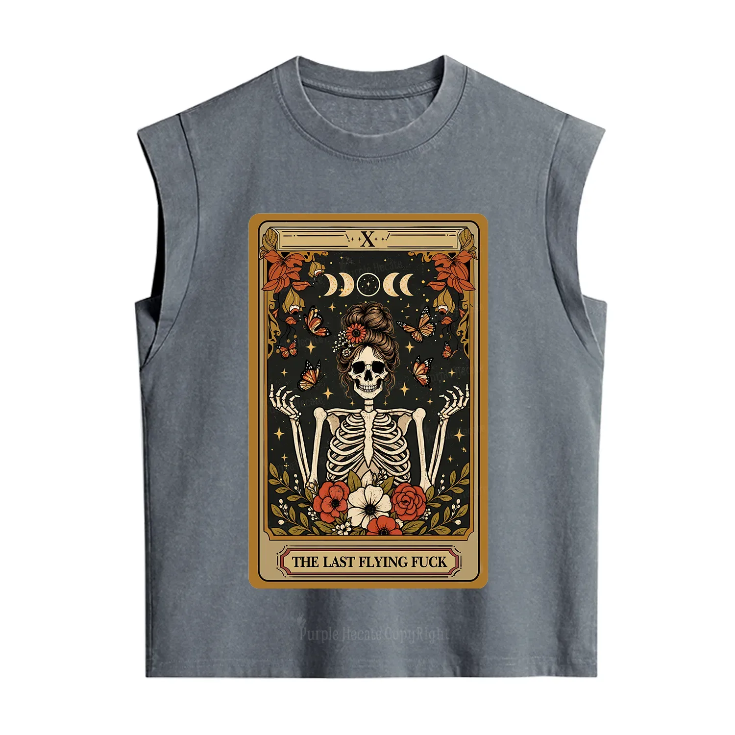 Purplehecate The Last Flying Fuck Tarot Skeleton Vintage Washed Tank