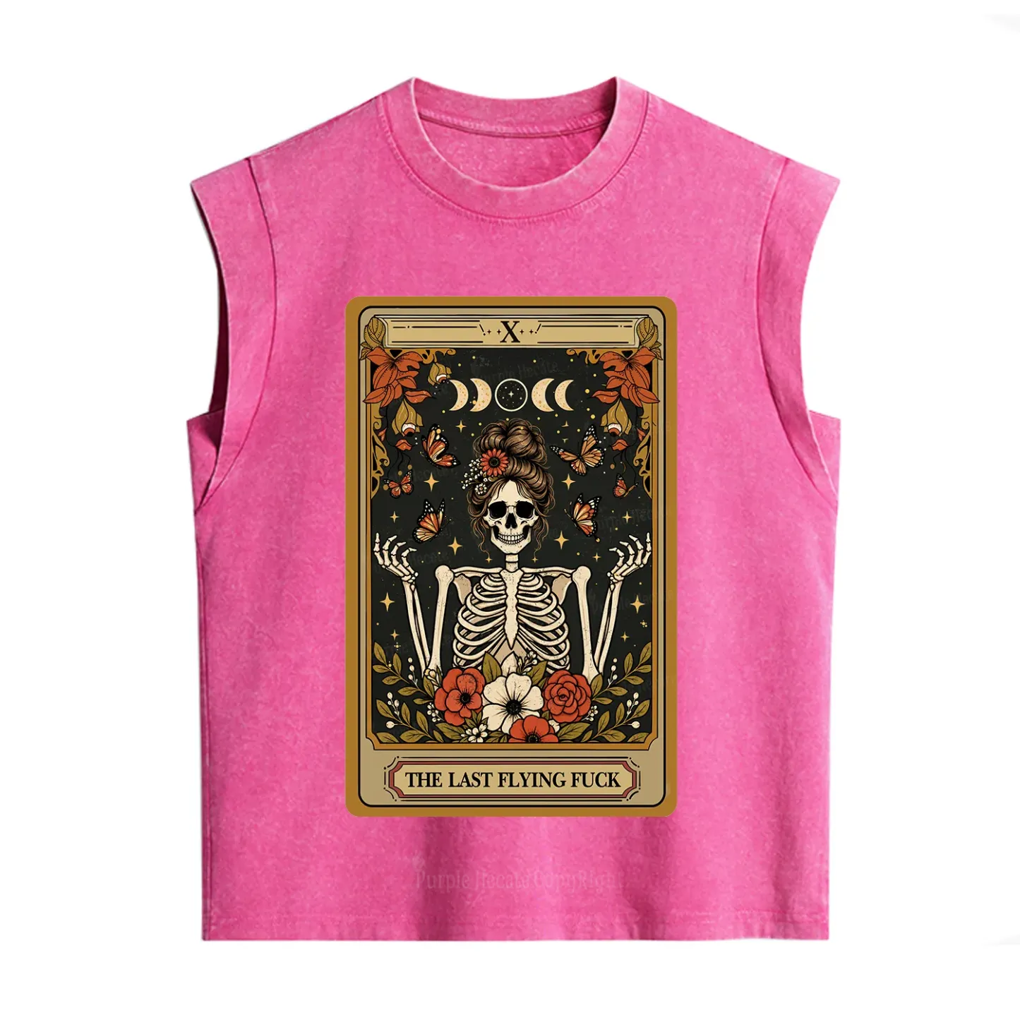 Purplehecate The Last Flying Fuck Tarot Skeleton Vintage Washed Tank