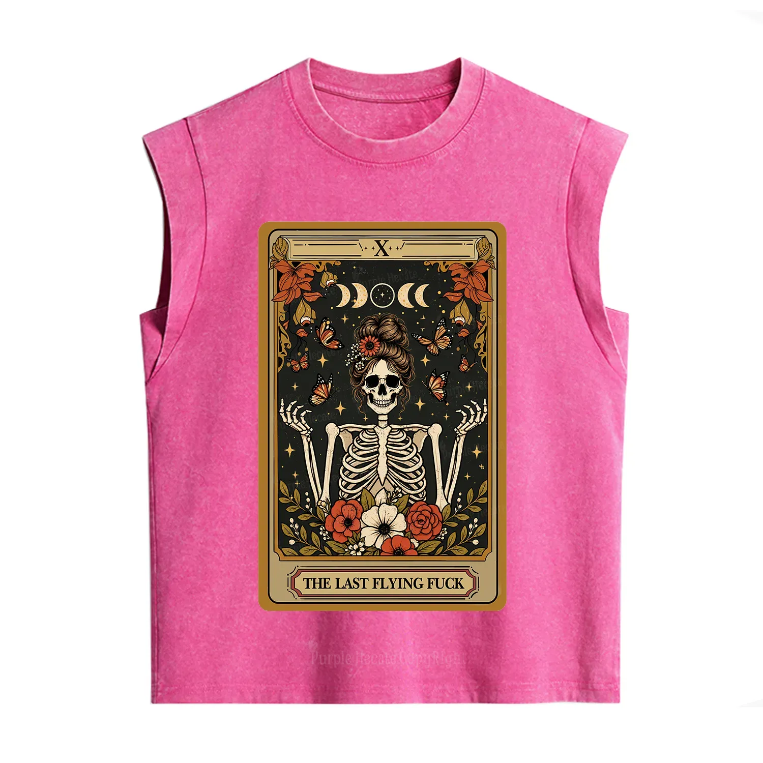 Purplehecate The Last Flying Fuck Tarot Skeleton Vintage Washed Tank