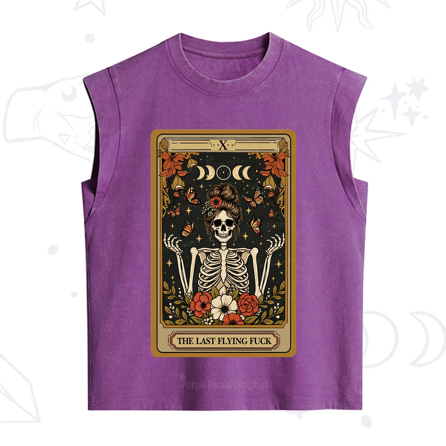 Purplehecate The Last Flying Fuck Tarot Skeleton Vintage Washed Tank
