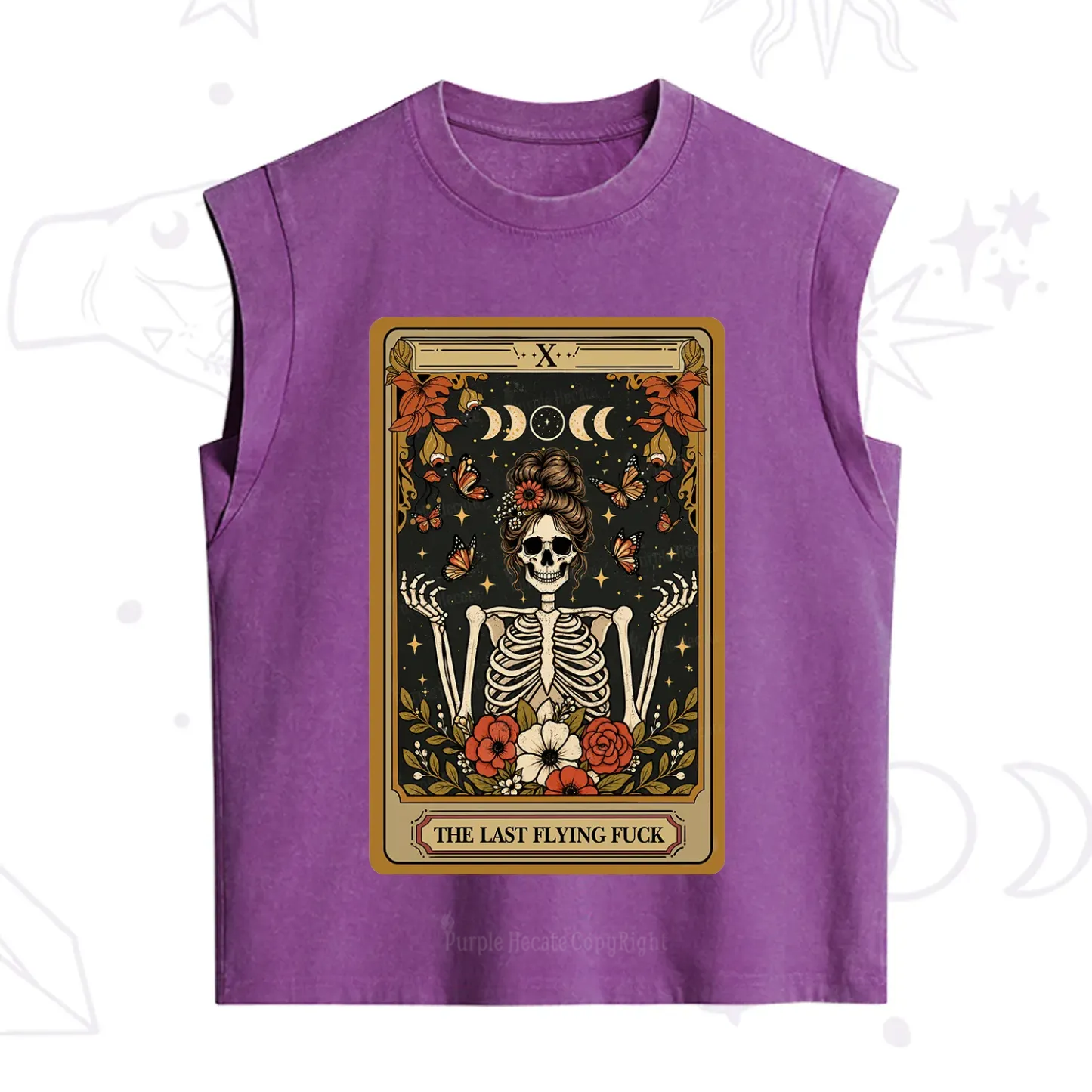 Purplehecate The Last Flying Fuck Tarot Skeleton Vintage Washed Tank
