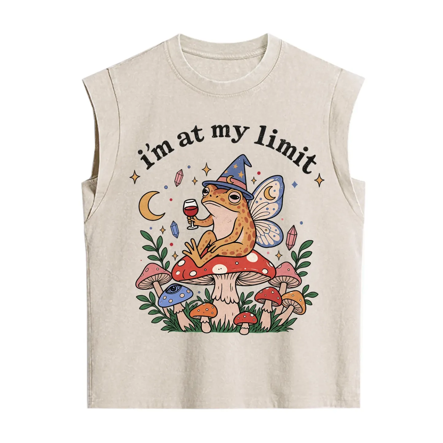 Purplehecate I Am at My Limit funny Frog Vintage Washed Tank