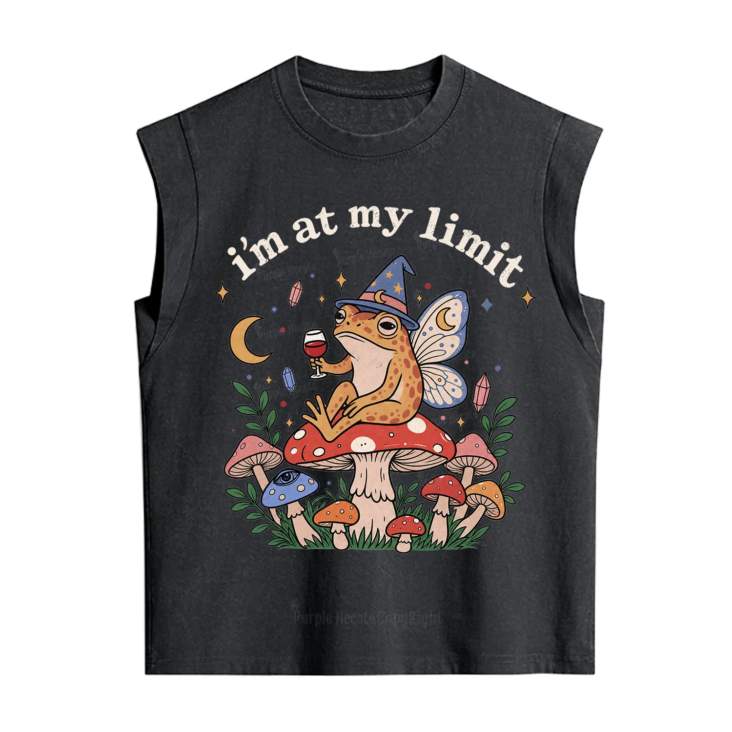 Purplehecate I Am at My Limit funny Frog Vintage Washed Tank