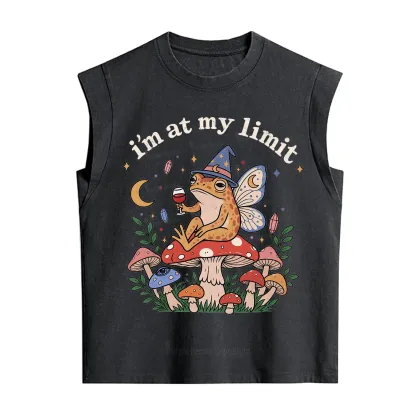 Purplehecate I Am at My Limit funny Frog Vintage Washed Tank