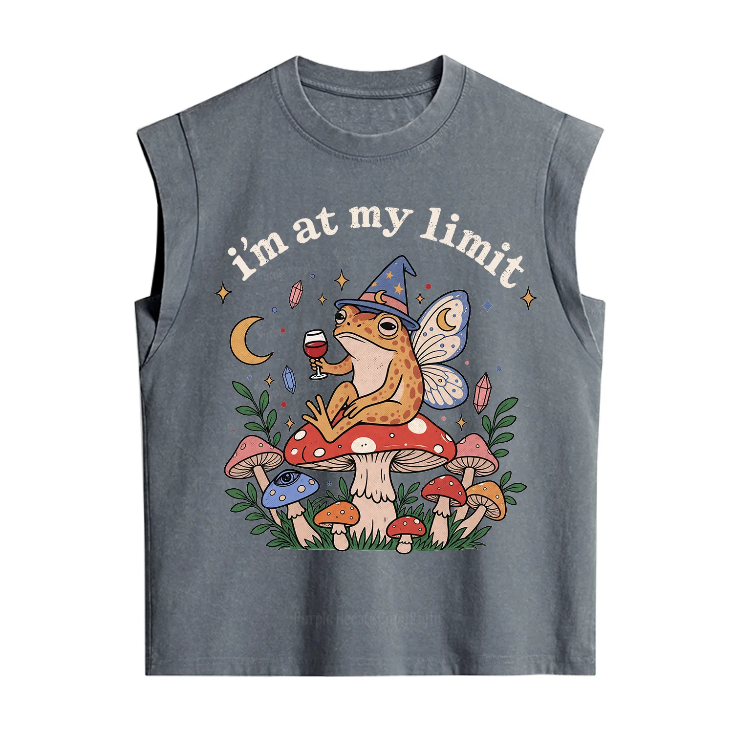 Purplehecate I Am at My Limit funny Frog Vintage Washed Tank