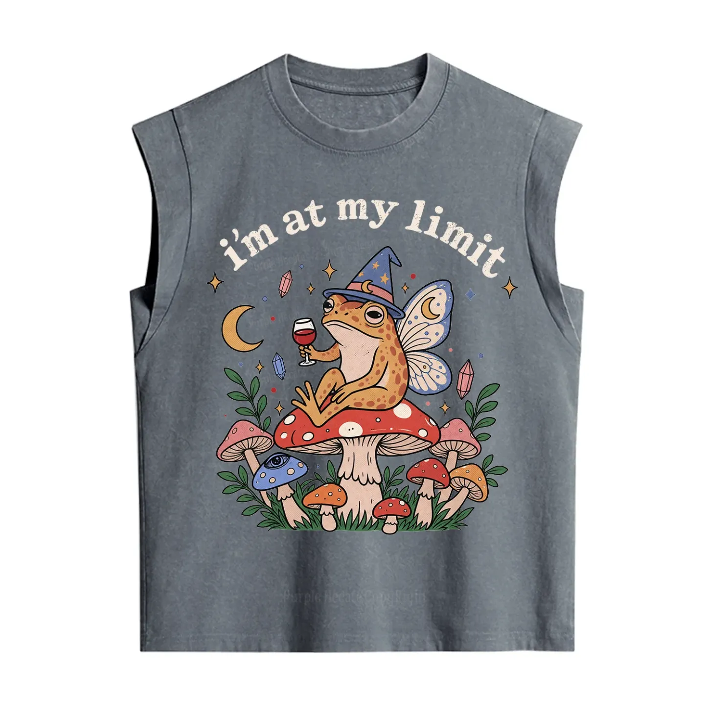 Purplehecate I Am at My Limit funny Frog Vintage Washed Tank