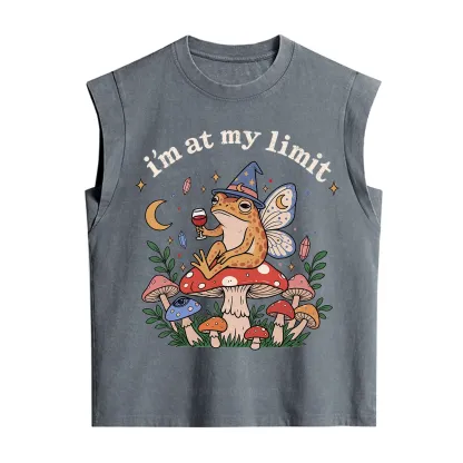 Purplehecate I Am at My Limit funny Frog Vintage Washed Tank