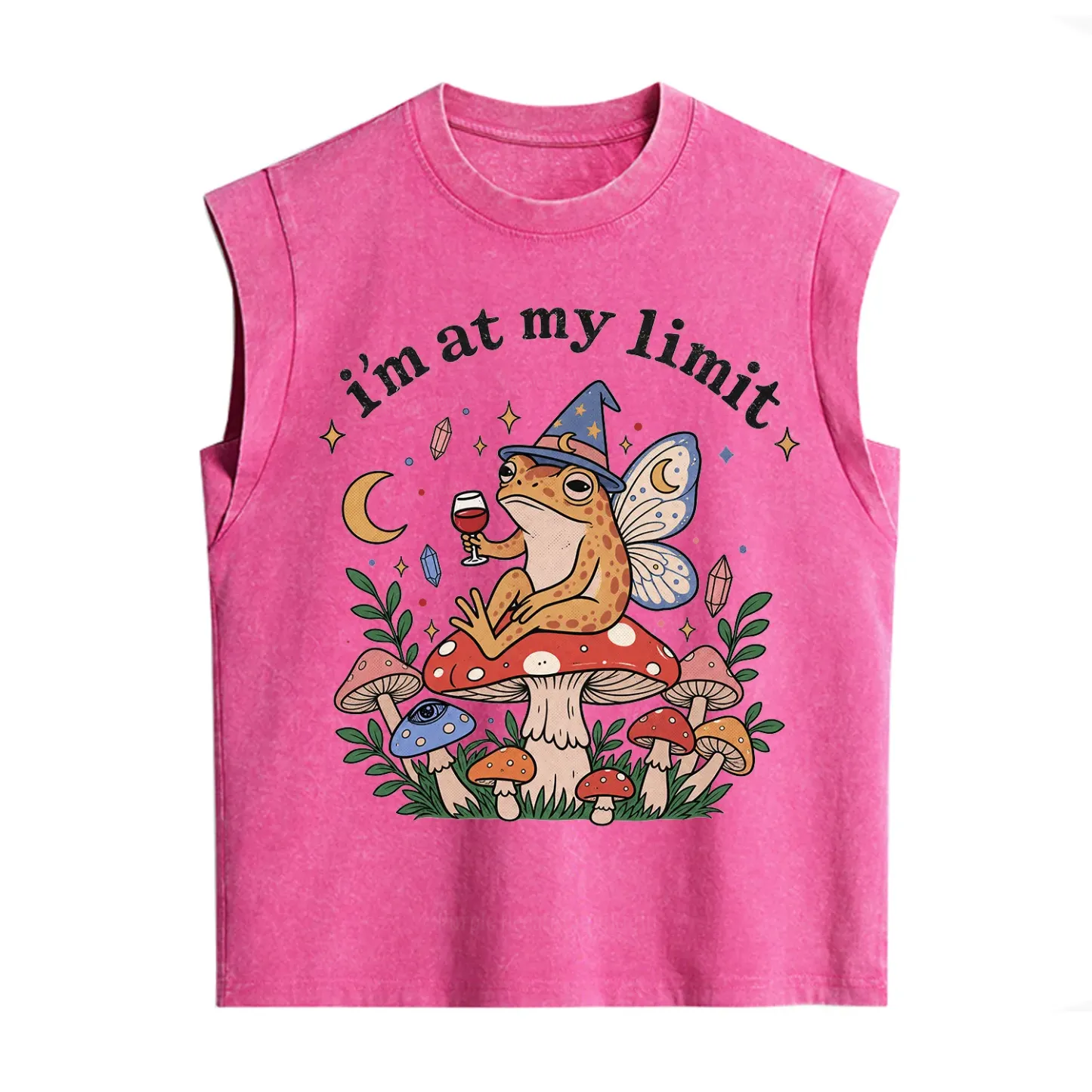 Purplehecate I Am at My Limit funny Frog Vintage Washed Tank