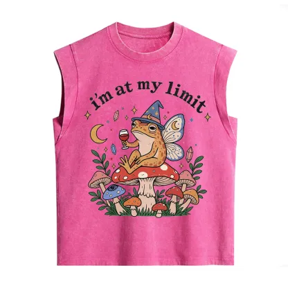 Purplehecate I Am at My Limit funny Frog Vintage Washed Tank