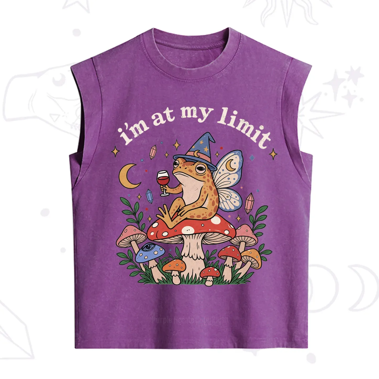 Purplehecate I Am at My Limit funny Frog Vintage Washed Tank