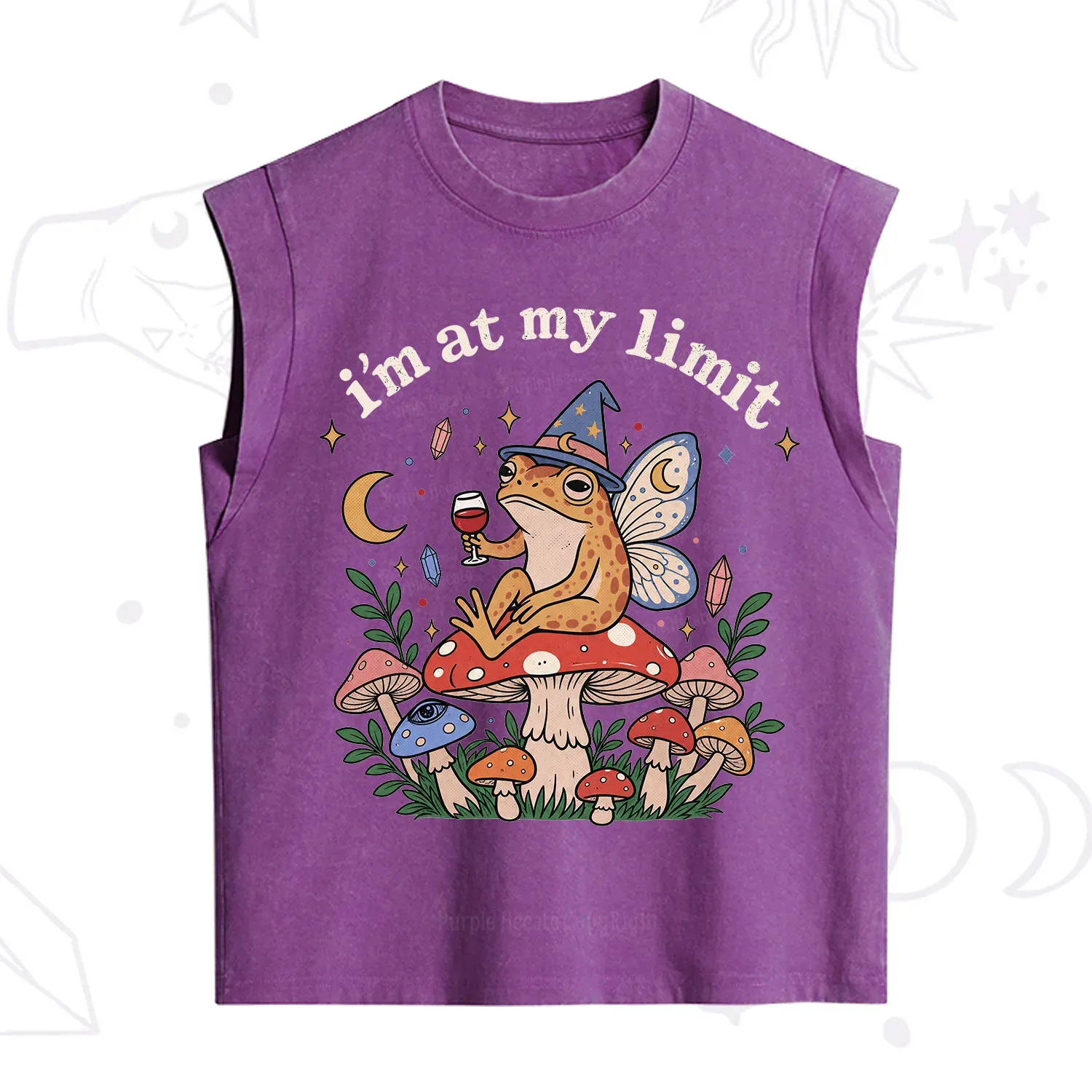Purplehecate I Am at My Limit funny Frog Vintage Washed Tank