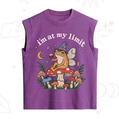 Purplehecate I Am at My Limit funny Frog Vintage Washed Tank