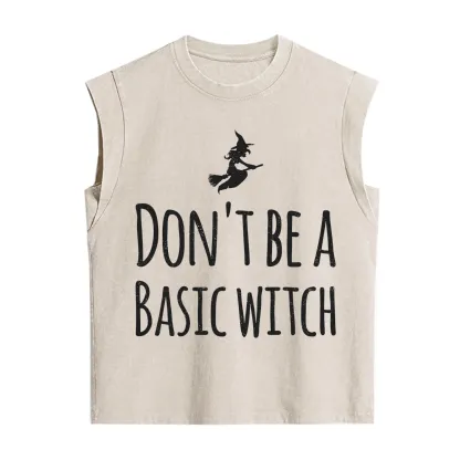 Purplehecate Don't Be A Basic Witch Vintage Washed Tank