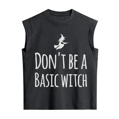 Purplehecate Don't Be A Basic Witch Vintage Washed Tank