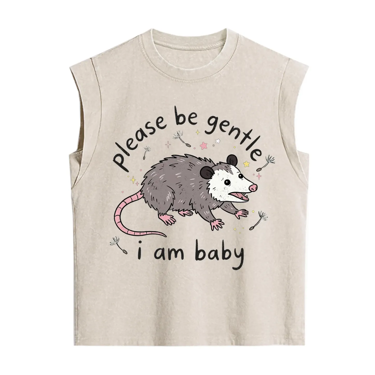 Purplehecate Please Be Gentle Possum Vintage Washed Tank