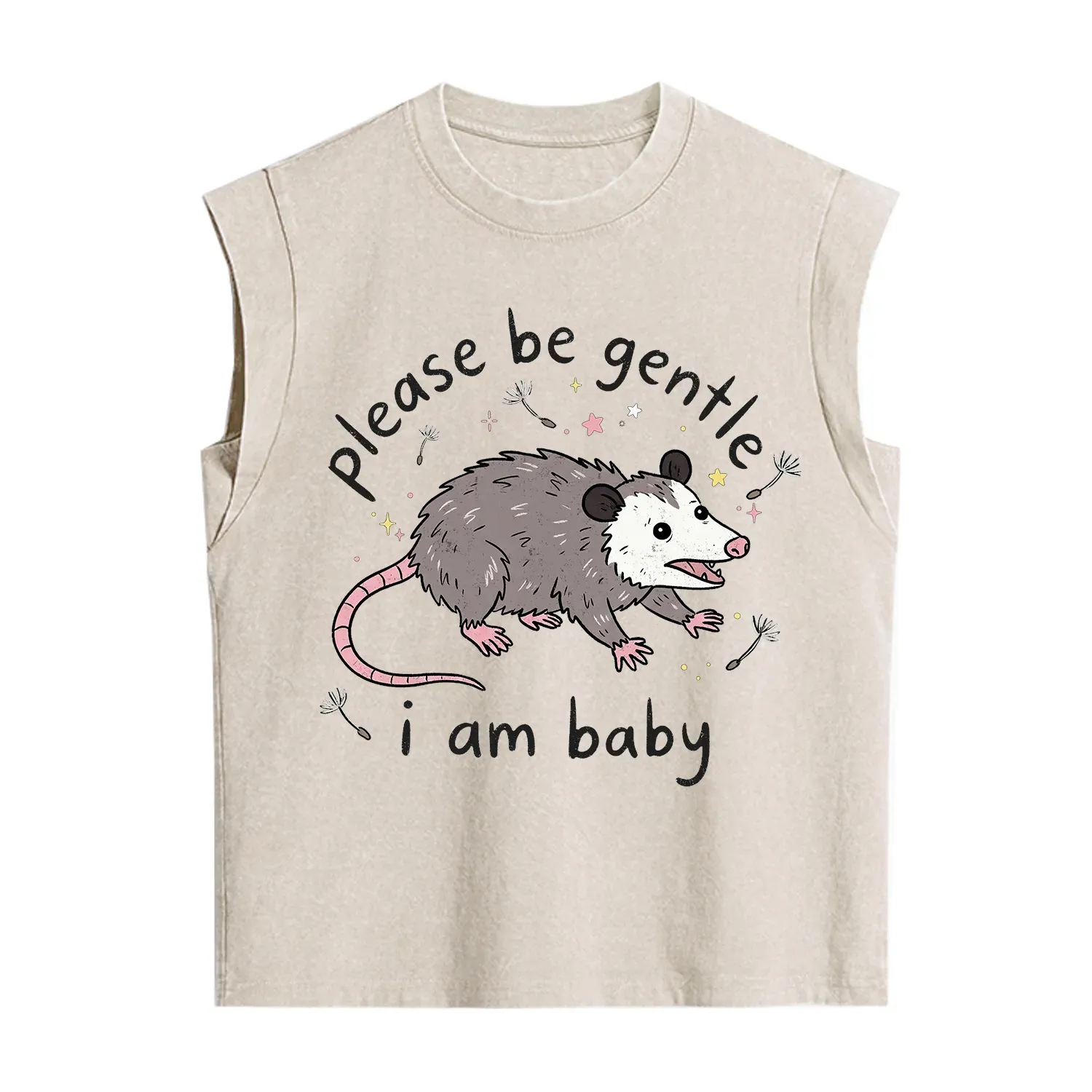 Purplehecate Please Be Gentle Possum Vintage Washed Tank
