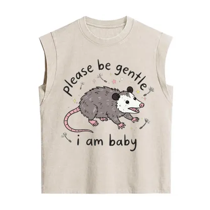 Purplehecate Please Be Gentle Possum Vintage Washed Tank