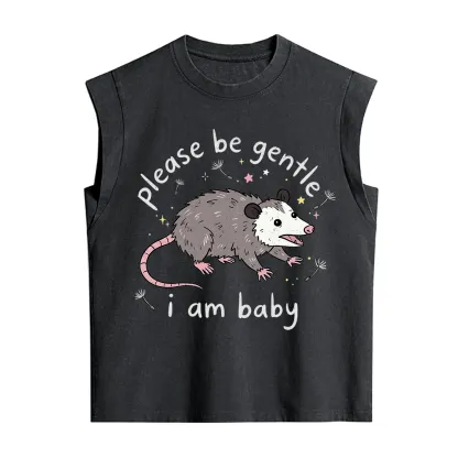 Purplehecate Please Be Gentle Possum Vintage Washed Tank