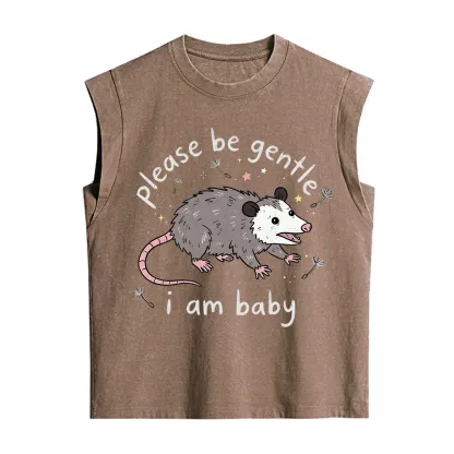 Purplehecate Please Be Gentle Possum Vintage Washed Tank