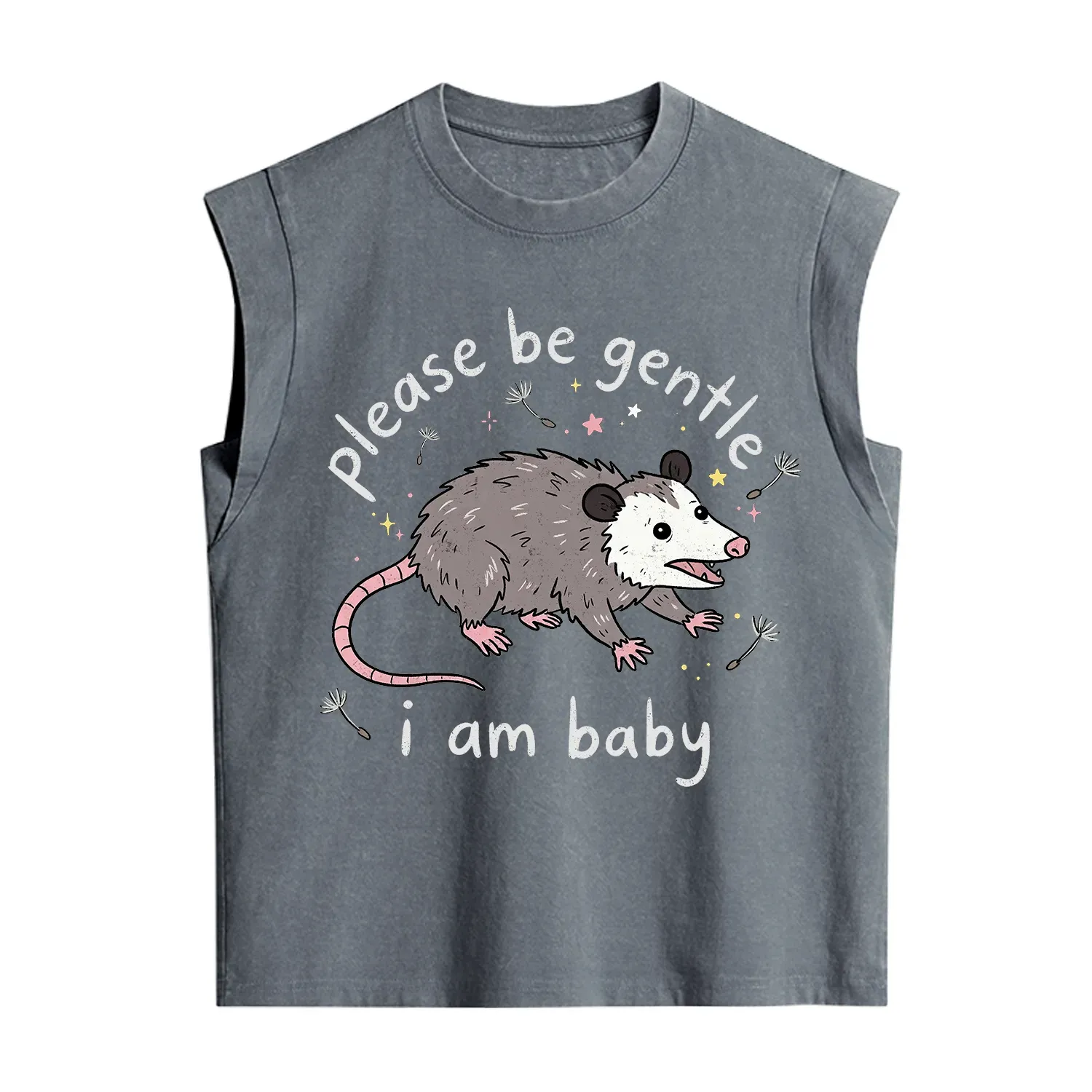 Purplehecate Please Be Gentle Possum Vintage Washed Tank