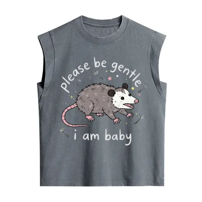 Purplehecate Please Be Gentle Possum Vintage Washed Tank