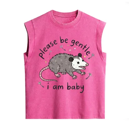 Purplehecate Please Be Gentle Possum Vintage Washed Tank