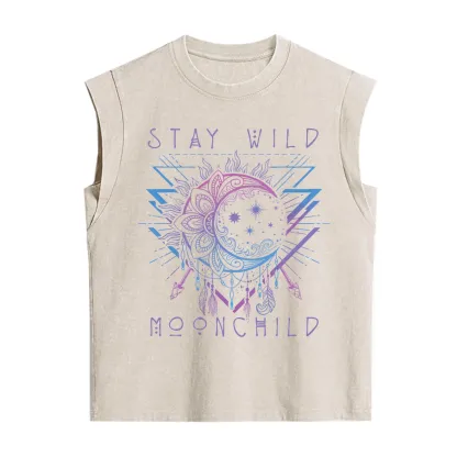 Purplehecate Stay Wild Moonchild Vintage Washed Tank
