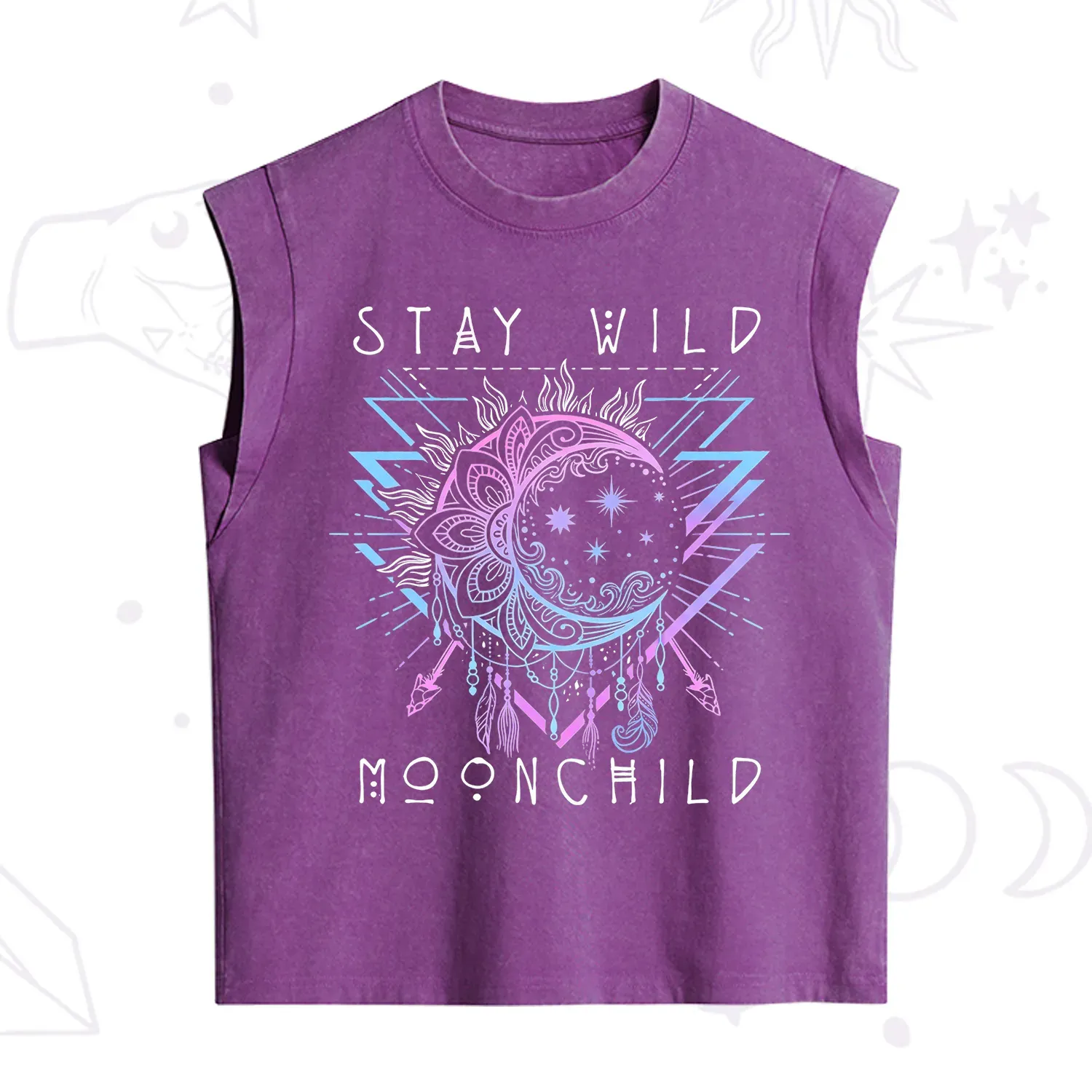 Purplehecate Stay Wild Moonchild Vintage Washed Tank