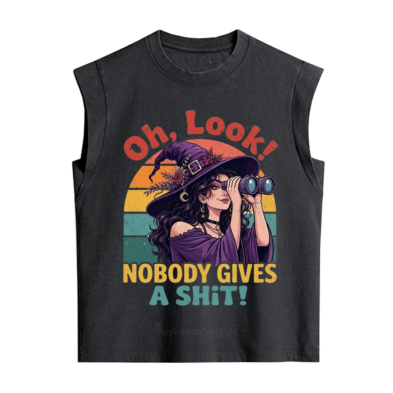 Purplehecate Oh Look Nobody Cares Witch Vintage Washed Tank