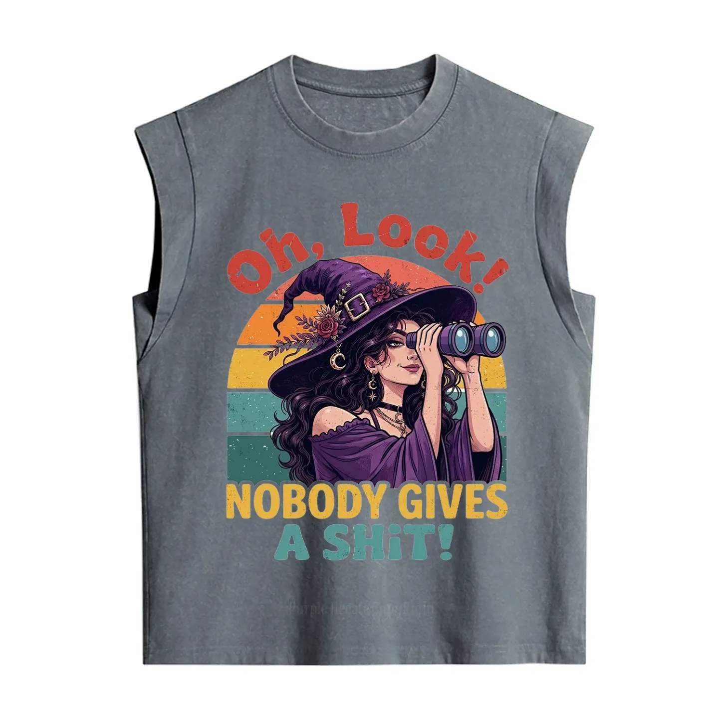 Purplehecate Oh Look Nobody Cares Witch Vintage Washed Tank