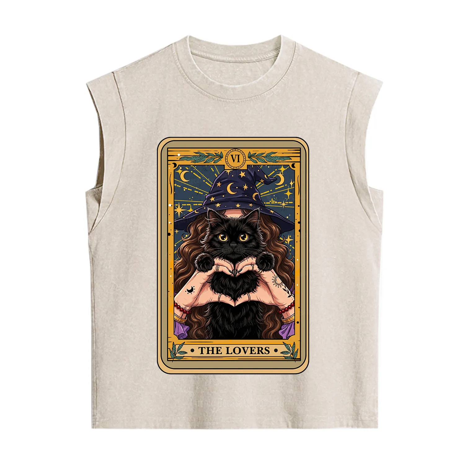 Purplehecate The Lover Tarot Witch Cat Vintage Washed Tank