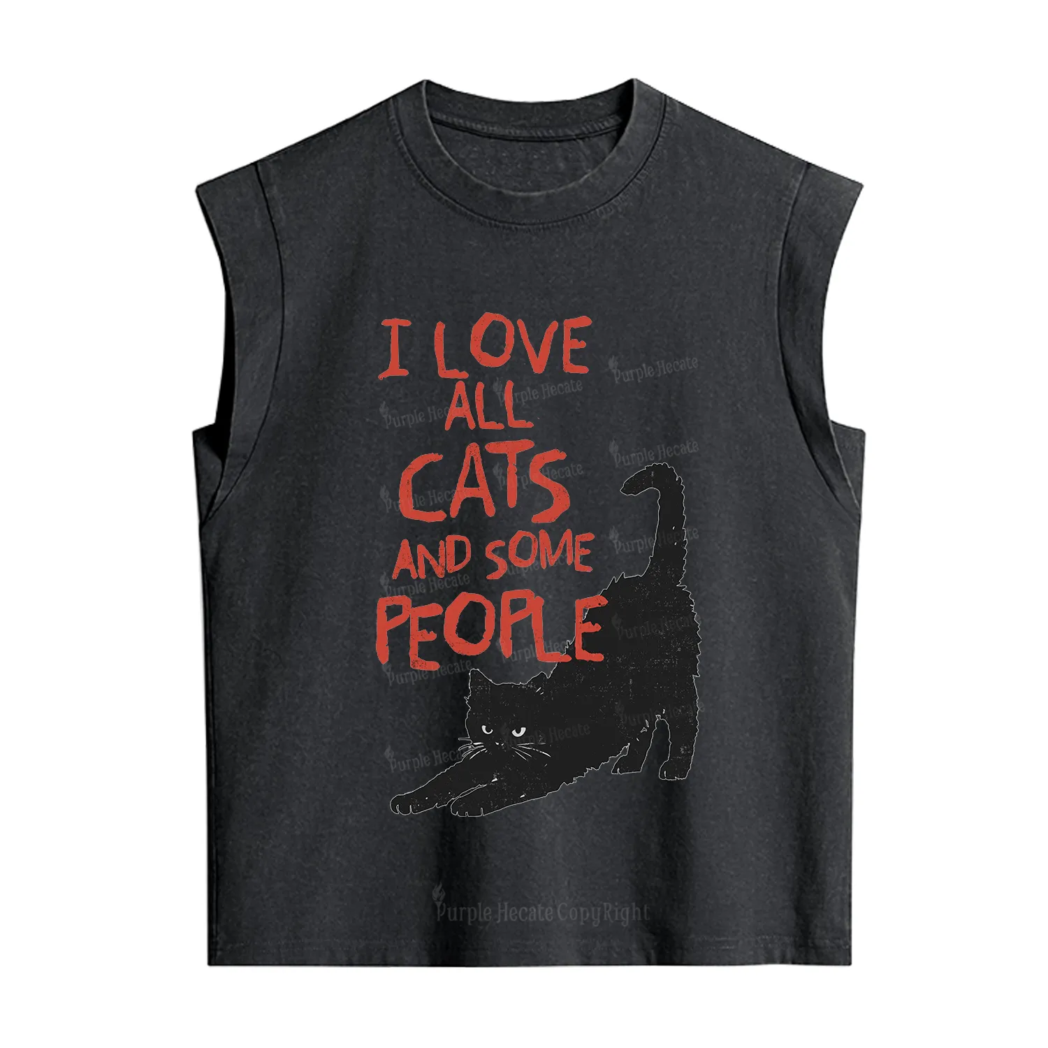 Purplehecate I Love All Cats and Some People Vintage Washed Tank