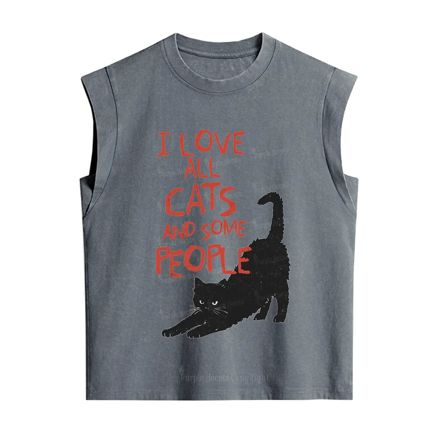 Purplehecate I Love All Cats and Some People Vintage Washed Tank