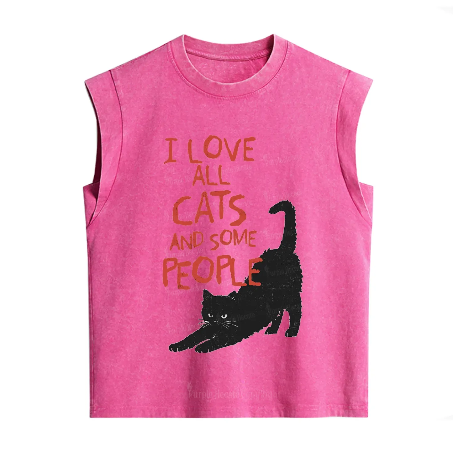Purplehecate I Love All Cats and Some People Vintage Washed Tank