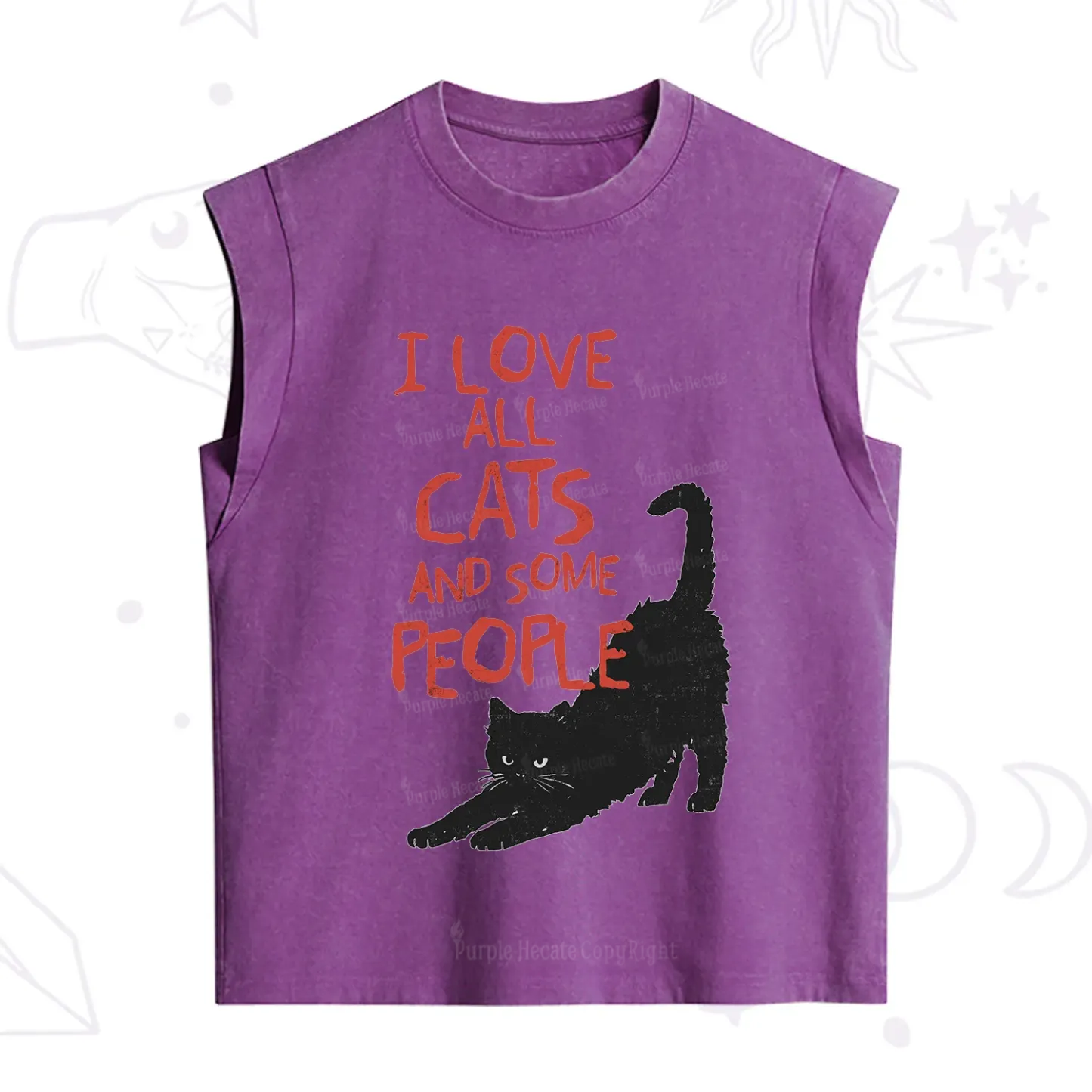Purplehecate I Love All Cats and Some People Vintage Washed Tank